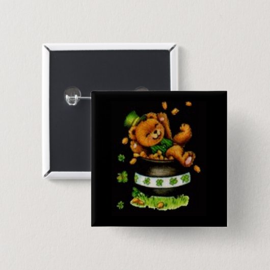 Beer Vierkante Button 5,1 Cm (Voorkant /achterkant)