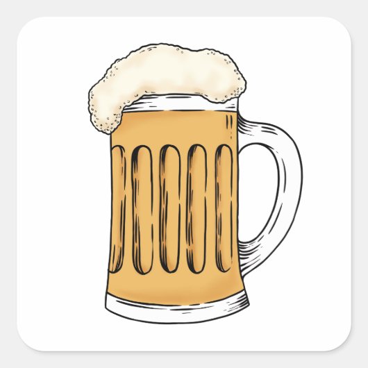 BEER VIERKANTE STICKER (Voorkant)