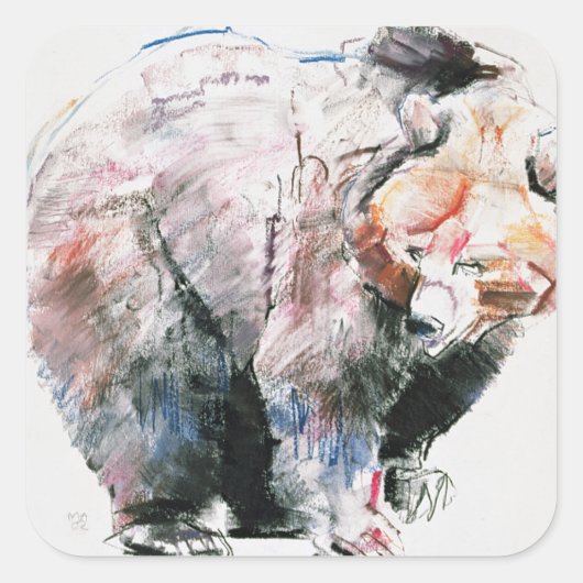 Beer Vierkante Sticker (Voorkant)