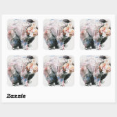 Beer Vierkante Sticker (Vel)