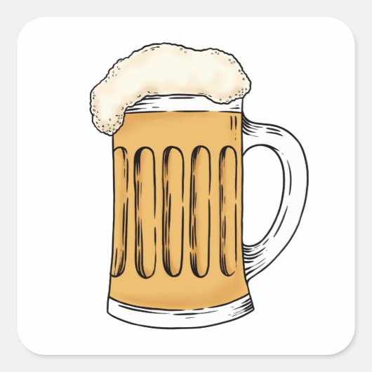 BEER VIERKANTE STICKER (Voorkant)