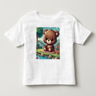 Beer vissen aan de zijkant van een meer T-shirt