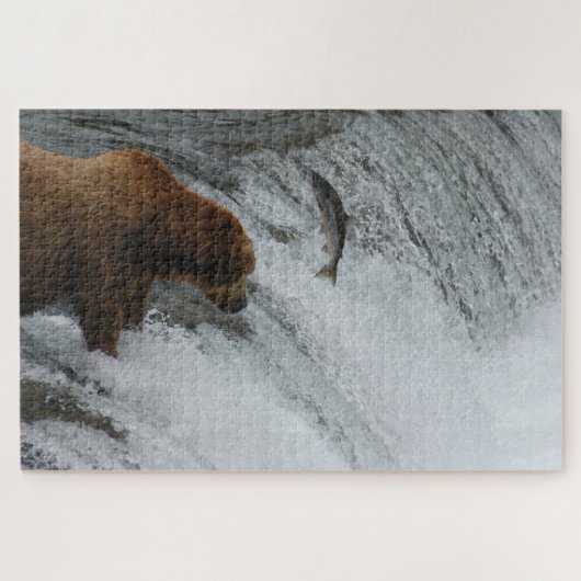 Beer vissen zalm, Brooks Herfsten Alaska Legpuzzel (Horizontaal)