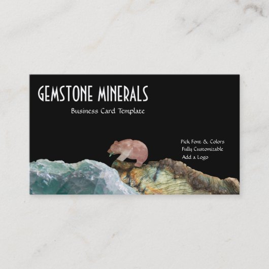 Beer Vissende Oceaan - Gemstone Minerals Visitekaartje (Voorkant)