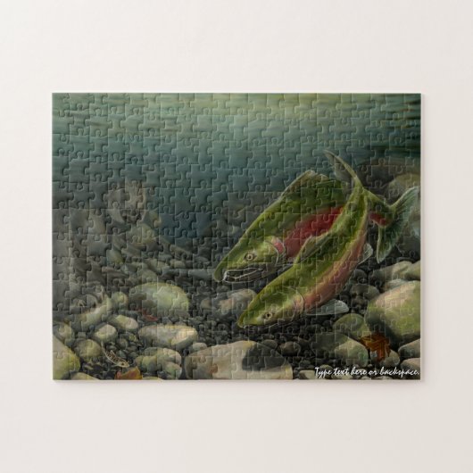 Beer Vist Puzzle Personalized Salmon Art Puzzle Legpuzzel (Horizontaal)