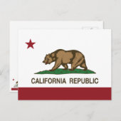Beer vlag Californië Briefkaart (Voorkant / Achterkant)