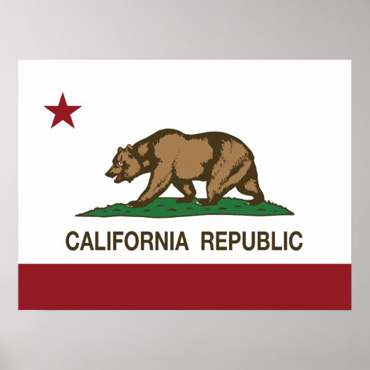 Beer vlag Californië Poster (Voorkant)