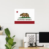 Beer vlag Californië Poster (Thuiskantoor)
