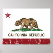 Beer vlag Californië Poster (Voorkant)