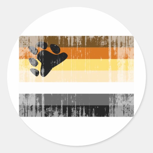 BEER VLAG IN NOOD RONDE STICKER (Voorkant)