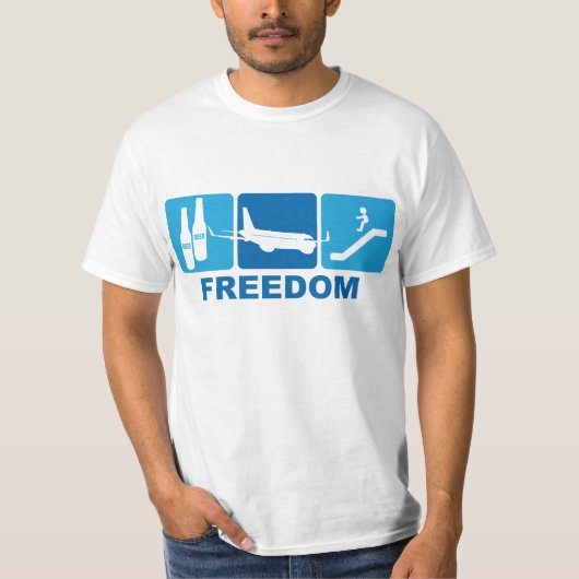 Beer + vlak + dia = vrijheid t-shirt (Voorkant)