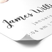 Beer Vliegtuig Baby Birth Stats Personated Poster (Hoek)