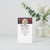 Beer Voetprint Lumberjack Luier Raffle Ticket Informatiekaartje (Staand voorkant)