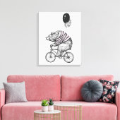 Beer voor ballonfietsen canvas afdruk (Insitu (Woonkamer))