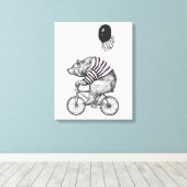 Beer voor ballonfietsen canvas afdruk (Insitu (Houten vloer))