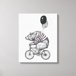 Beer voor ballonfietsen canvas afdruk