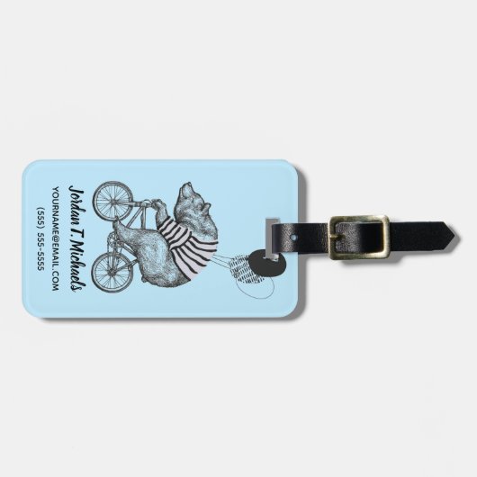 Beer voor ballonfietsen | Jouw namen toevoegen Bagagelabel (Voorkant horizontaal)