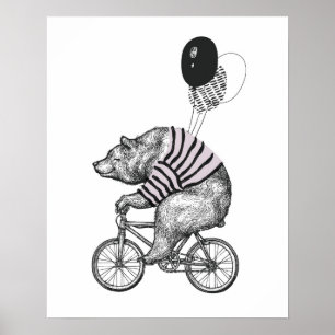 Beer voor ballonfietsen poster