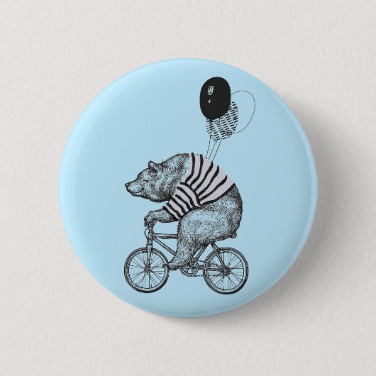 Beer voor ballonfietsen ronde button 5,7 cm (Voorkant)