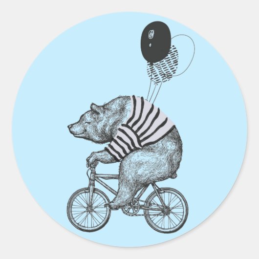 Beer voor ballonfietsen ronde sticker (Voorkant)