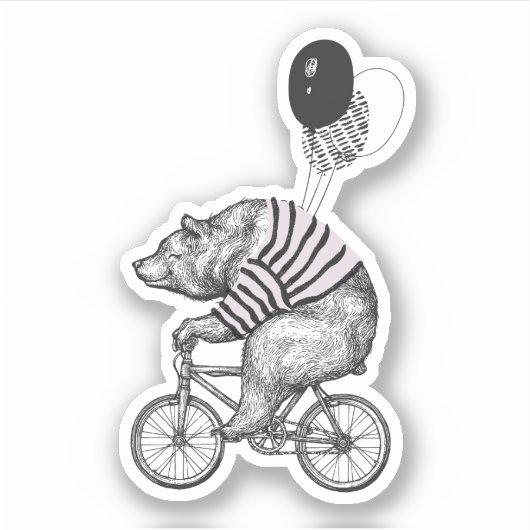 Beer voor ballonfietsen sticker (Voorkant)