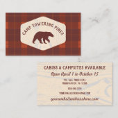 Beer voor Campground Cabin Rental Rustic look Pset Visitekaartje (Voorkant / Achterkant)