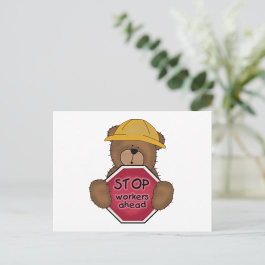 Beer voor de bouw T-shirts en cadeaus Briefkaart (Staand voorkant)