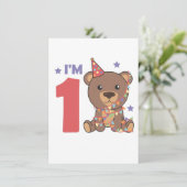 Beer voor de eerste dag van de geboorte bij kinder feestdagenkaart (Staand voorkant)