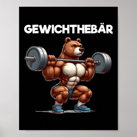 Beer voor gewichtheffen poster (Voorkant)