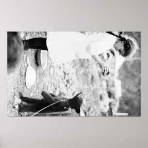 Beer voor het geven van voeding aan meisjes in het poster