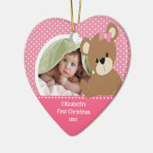 Beer voor kerstfoto's voor baby's met eerste kerst keramisch ornament (Links)