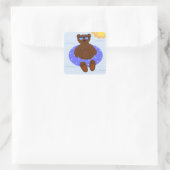 Beer voor Poolparty Vierkante Sticker (Tas)