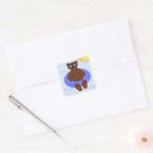 Beer voor Poolparty Vierkante Sticker (Envelop)