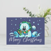 Beer voor pretkaartje voor kerst bedankkaart (Staand voorkant)