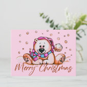 Beer voor pretkaartje voor kerst bedankkaart (Staand voorkant)