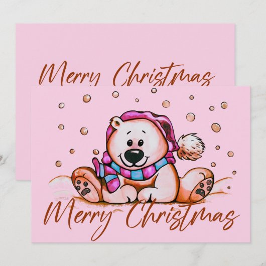 Beer voor pretkaartje voor kerst bedankkaart (Voorkant / Achterkant)