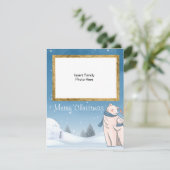 Beer voor pretkerstpolaire kerst feestdagenkaart (Staand voorkant)