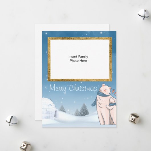 Beer voor pretkerstpolaire kerst feestdagenkaart (Voorkant / Achterkant in situ)