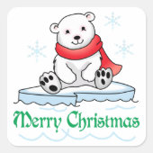 Beer voor pretkerstpolaire kerst vierkante sticker (Voorkant)