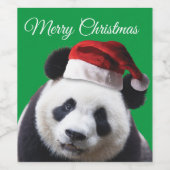 Beer voor prettige kerstdagen Panda Wijn Etiket (Enkel label)