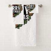 Beer voor prettige kerstgrizzly bad handdoek (Insitu)