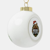 Beer voor prettige kerstgrizzly keramische bal ornament (Links)