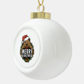 Beer voor prettige kerstgrizzly keramische bal ornament (Rechts)