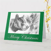 Beer voor prettige kerstzwarte kerst kaart (Gele Bloem)