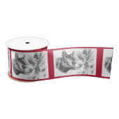 Beer voor prettige kerstzwarte kerst satijnen lint (Spoel)