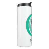 Beer voor skateboarden met aangepast monogram thermosbeker (Gedraaid links)