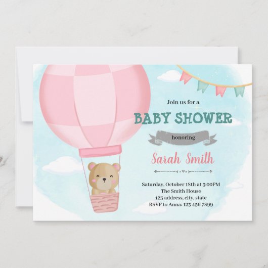 Beer voor warme luchtballon feestdagenkaart (Voorkant)