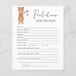 Beer - voorspellingen en wensen voor baby