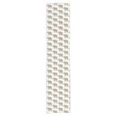 Beer vorm geruite tan blauwe cabin core tafelloper (Voorkant)