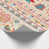 Beer, vos, haan en kip met kip, fairy ho cadeaupapier (Hoek)